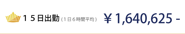 15日出勤した場合：￥1,640,625 -